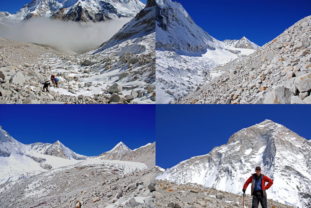 9 10 Climbing Rocky Trail To East Col Camp, Jerome Ryan With Makalu West Face